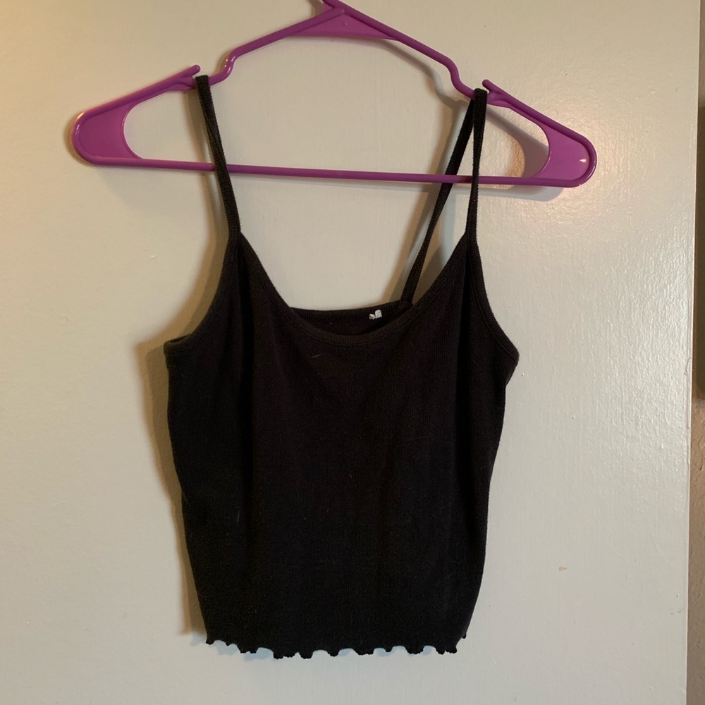 Black pacsun ruffled crop top